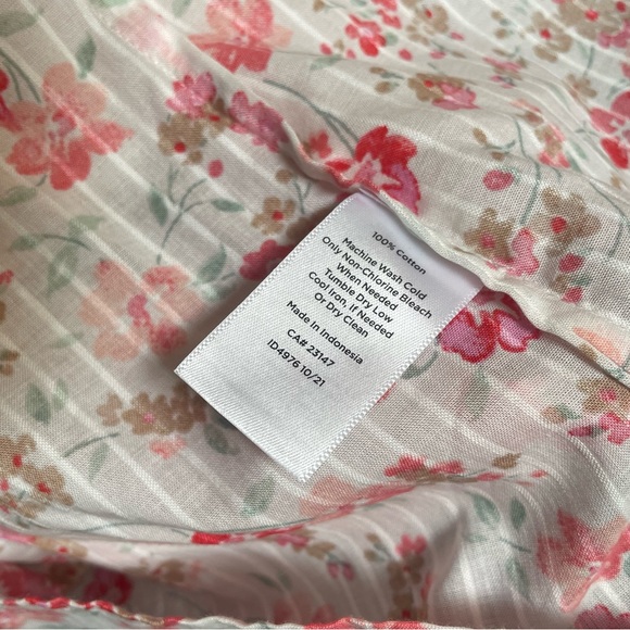 Talbots Plus Petite 100% Cotton Pink Creme Flower Button-Up Shirt Size 2xP NWT - Picture 6 of 6